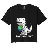 Save Our Planet Earth Day 2024 T Rex Environment Crop Top