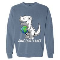Save Our Planet Earth Day 2024 T Rex Environment Garment-Dyed Sweatshirt