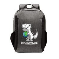 Save Our Planet Earth Day 2024 T Rex Environment Vector Backpack