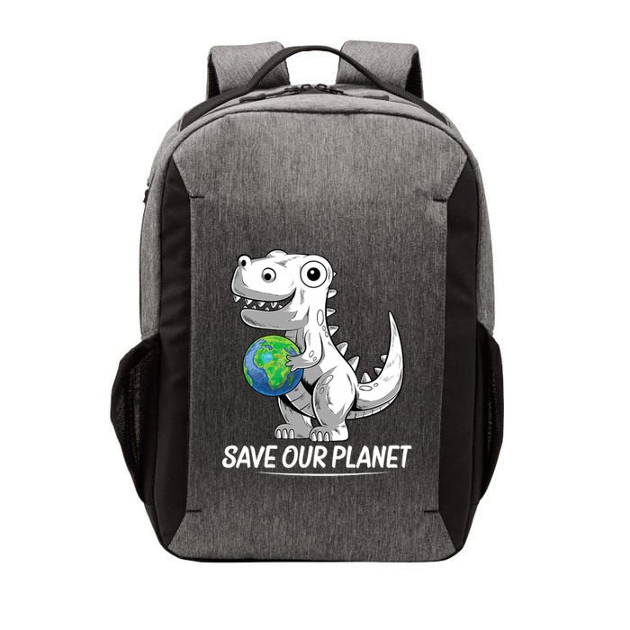 Save Our Planet Earth Day 2024 T Rex Environment Vector Backpack