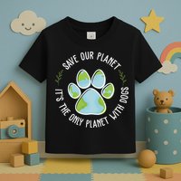 Save Our Planet It's The Only Planet With Dogs Earth Day Toddler T-Shirt