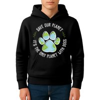 Save Our Planet It's The Only Planet With Dogs Earth Day Kids Hoodie