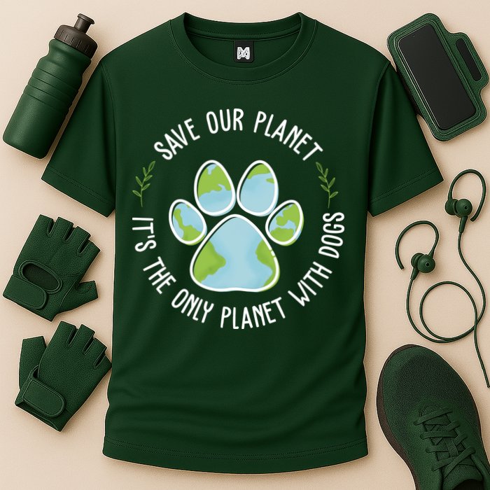 Save Our Planet It's The Only Planet With Dogs Earth Day Performance Shirt