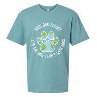Save Our Planet It's The Only Planet With Dogs Earth Day Sueded Cloud Jersey T-Shirt