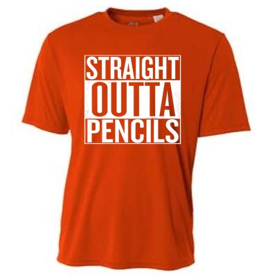 Straight Outta Pencils Gift Cooling Performance Crew T-Shirt