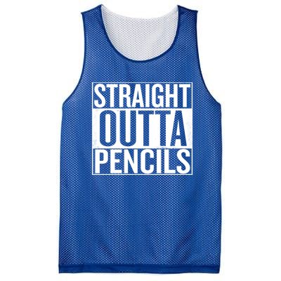 Straight Outta Pencils Gift Mesh Reversible Basketball Jersey Tank