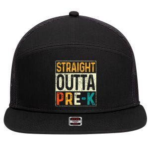 Straight Outta Pre K Preschool Graduation Gifts 7 Panel Mesh Trucker Snapback Hat