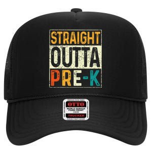 Straight Outta Pre K Preschool Graduation Gifts High Crown Mesh Back Trucker Hat