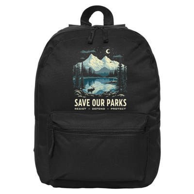 Save Our Parks Resist National Park Protect ALT US Nature 16 in Basic Backpack