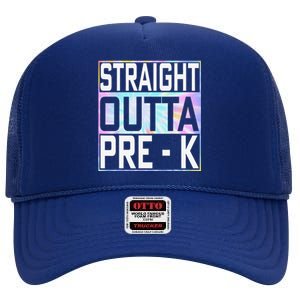 Straight Outta Pre K Preschool Graduation Gifts High Crown Mesh Back Trucker Hat