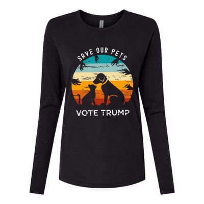 Save Our Pet Vote Trump 2024 Womens Cotton Relaxed Long Sleeve T-Shirt