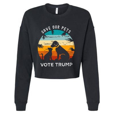 Save Our Pet Vote Trump 2024 Cropped Pullover Crew