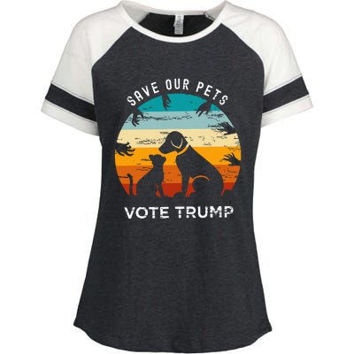 Save Our Pet Vote Trump 2024 Enza Ladies Jersey Colorblock Tee