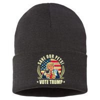 Save Our Pets Vote For Trump 2024 Trump Vance 2024 Election Sustainable Knit Beanie