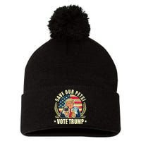 Save Our Pets Vote For Trump 2024 Trump Vance 2024 Election Pom Pom 12in Knit Beanie