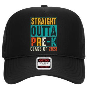 Straight Outta Pre K Preschool Graduation Gifts High Crown Mesh Back Trucker Hat