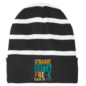 Straight Outta Pre K Preschool Graduation Gifts Striped Beanie with Solid Band