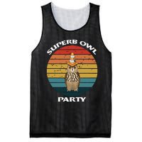 Superb Owl Party Retro Vintage Owl Lover Mesh Reversible Basketball Jersey Tank