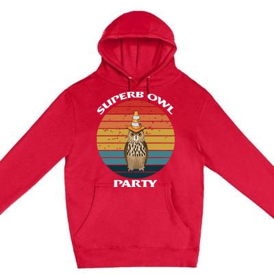 Superb Owl Party Retro Vintage Owl Lover Premium Pullover Hoodie