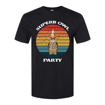 Superb Owl Party Retro Vintage Owl Lover Softstyle CVC T-Shirt