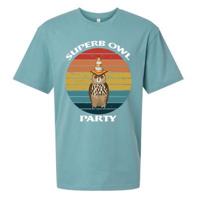 Superb Owl Party Retro Vintage Owl Lover Sueded Cloud Jersey T-Shirt