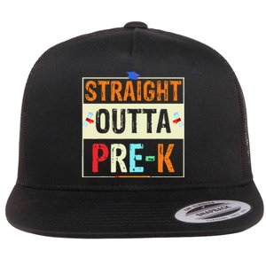 Straight Outta Pre K Preschool Graduation Gifts Flat Bill Trucker Hat