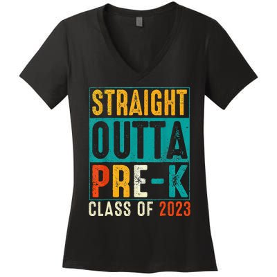 Straight Outta Pre K Preschool Graduation Gifts Women's V-Neck T-Shirt