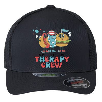 Slp Ot Pt Therapy Crew 4th Of July Patriotic America Vibes Gift Flexfit Unipanel Trucker Cap