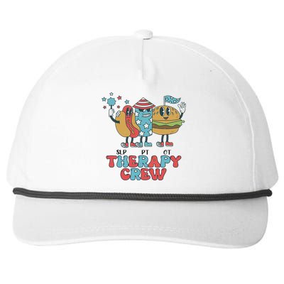 Slp Ot Pt Therapy Crew 4th Of July Patriotic America Vibes Gift Snapback Five-Panel Rope Hat