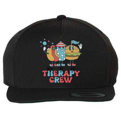 Slp Ot Pt Therapy Crew 4th Of July Patriotic America Vibes Gift Wool Snapback Cap