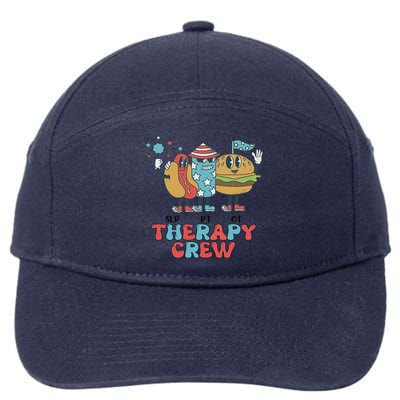 Slp Ot Pt Therapy Crew 4th Of July Patriotic America Vibes Gift 7-Panel Snapback Hat