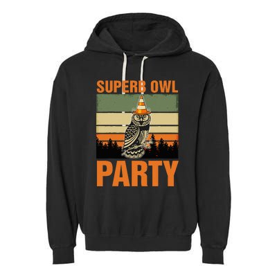 Superb Owl Party Garment-Dyed Fleece Hoodie