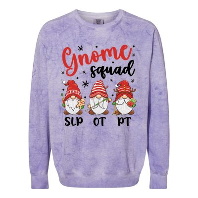 Slp Ot Pt Gnome Squad Christmas Therapist Team Xmas Pajamas Gift Colorblast Crewneck Sweatshirt