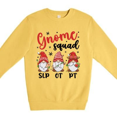 Slp Ot Pt Gnome Squad Christmas Therapist Team Xmas Pajamas Gift Premium Crewneck Sweatshirt