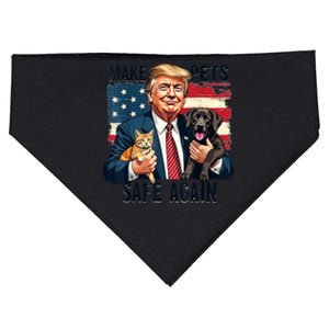 Save Our Pets Vote Trump Funny Trump Make Pets Safe Again Gift USA-Made Doggie Bandana