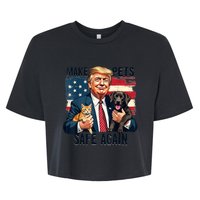 Save Our Pets Vote Trump Funny Trump Make Pets Safe Again Gift Bella+Canvas Jersey Crop Tee