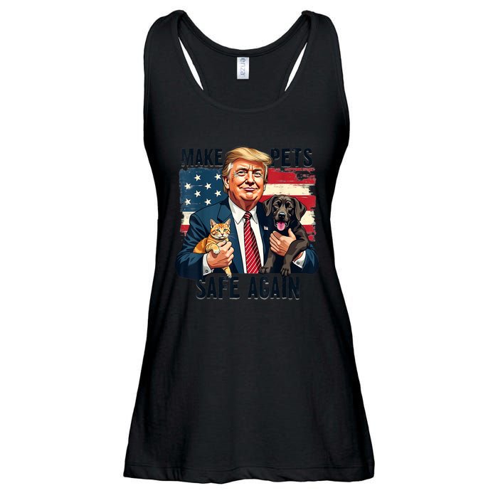 Save Our Pets Vote Trump Funny Trump Make Pets Safe Again Gift Ladies Essential Flowy Tank