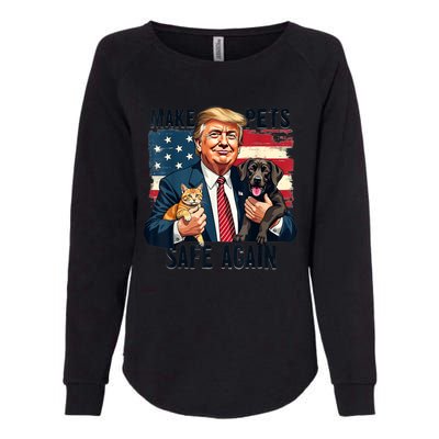 Save Our Pets Vote Trump Funny Trump Make Pets Safe Again Gift Womens California Wash Sweatshirt