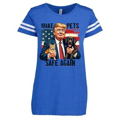 Save Our Pets Vote Trump Funny Trump Make Pets Safe Again Gift Enza Ladies Jersey Football T-Shirt