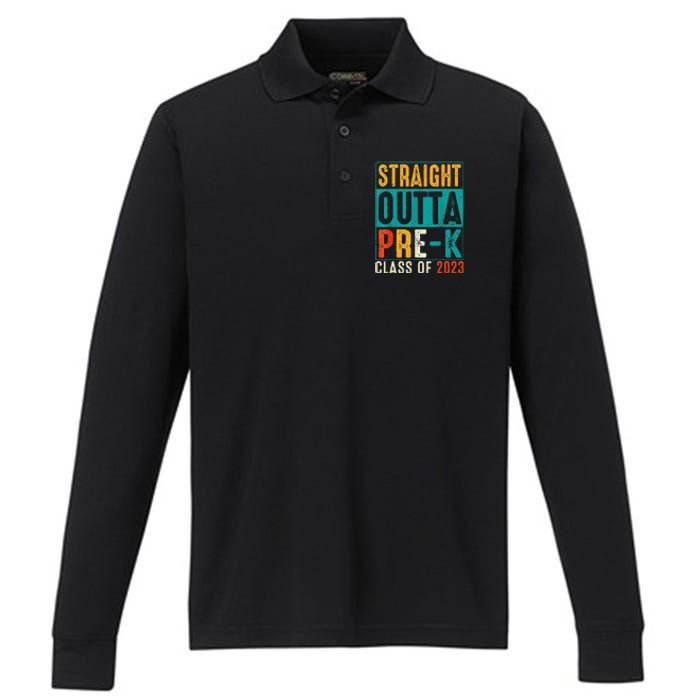 Straight Outta Pre K Preschool Graduation Gifts Performance Long Sleeve Polo