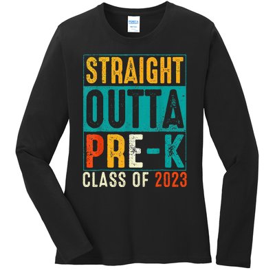 Straight Outta Pre K Preschool Graduation Gifts Ladies Long Sleeve Shirt