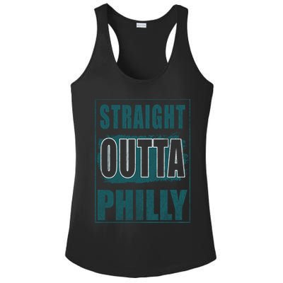 Straight Outta Philly Philadelphia Football Fans Ladies PosiCharge Competitor Racerback Tank