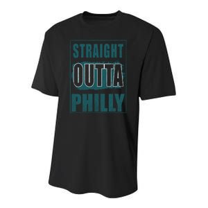 Straight Outta Philly Philadelphia Football Fans Youth Performance Sprint T-Shirt