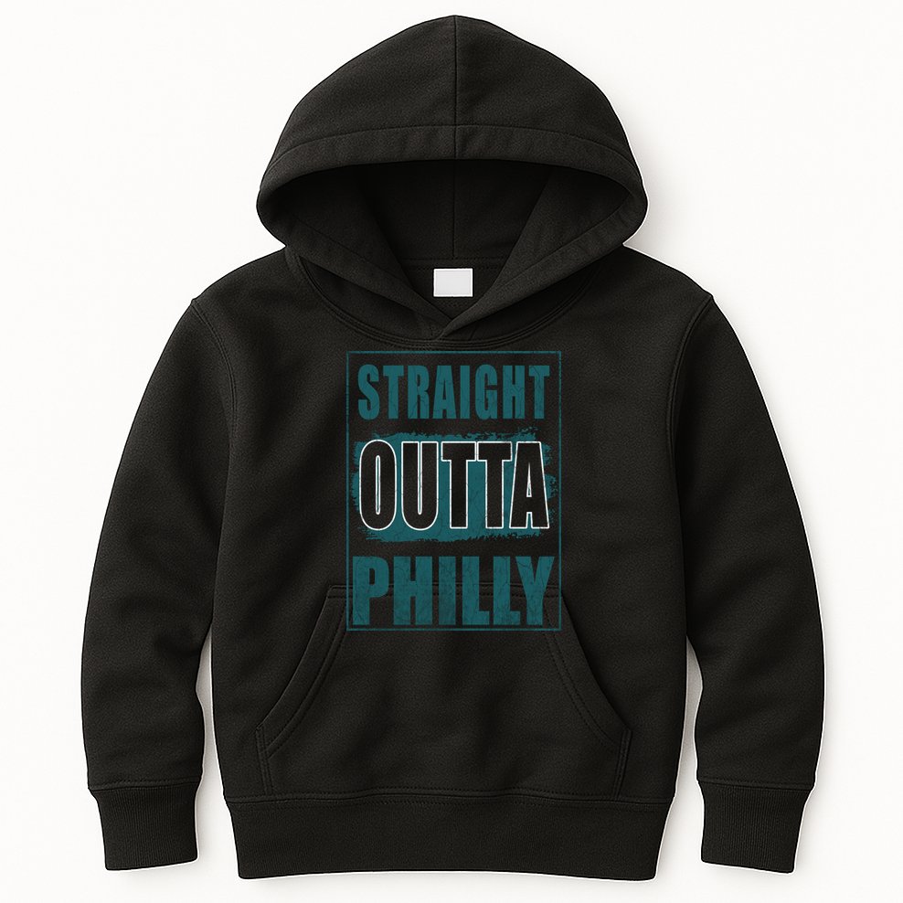 Straight Outta Philly Philadelphia Football Fans Kids Hoodie