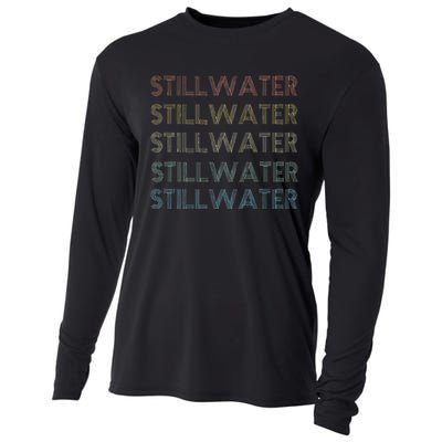 Stillwater Oklahoma Pride Vintage State Ok Retro 70s Cooling Performance Long Sleeve Crew