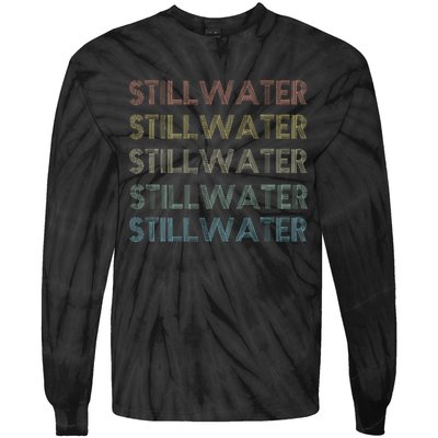 Stillwater Oklahoma Pride Vintage State Ok Retro 70s Tie-Dye Long Sleeve Shirt