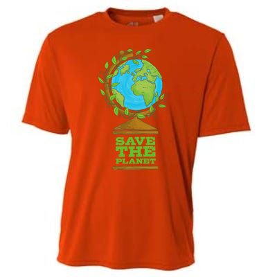 Save Our Planet World Globe Global Climate Change Cool Gift Cooling Performance Crew T-Shirt