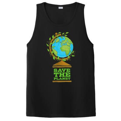 Save Our Planet World Globe Global Climate Change Cool Gift PosiCharge Competitor Tank