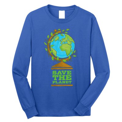 Save Our Planet World Globe Global Climate Change Cool Gift Long Sleeve Shirt