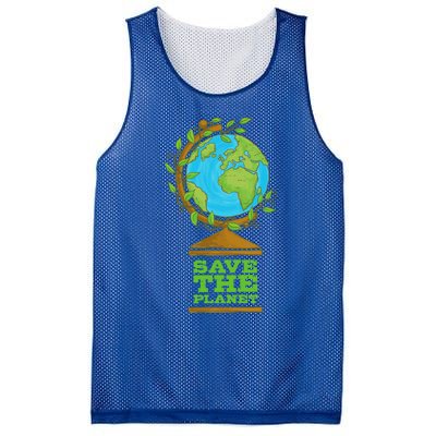 Save Our Planet World Globe Global Climate Change Cool Gift Mesh Reversible Basketball Jersey Tank